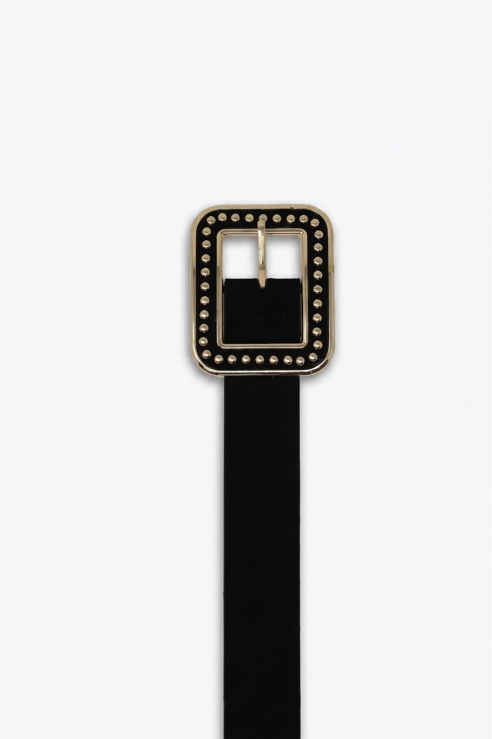 UNIKCOSA Black Studded Square-Buckle Waist Belt