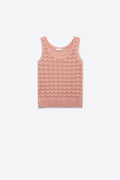 Light Pink Geo Knit Metallic Trim Top