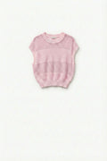 Pink Open-Knit Sleeveless Sweater in crochet
