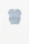 Light Blue Mesh Knit Relaxed Fit Sweater