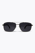 UNIKCOSA Square Aviator Sunglasses with Metal Frame in silver color