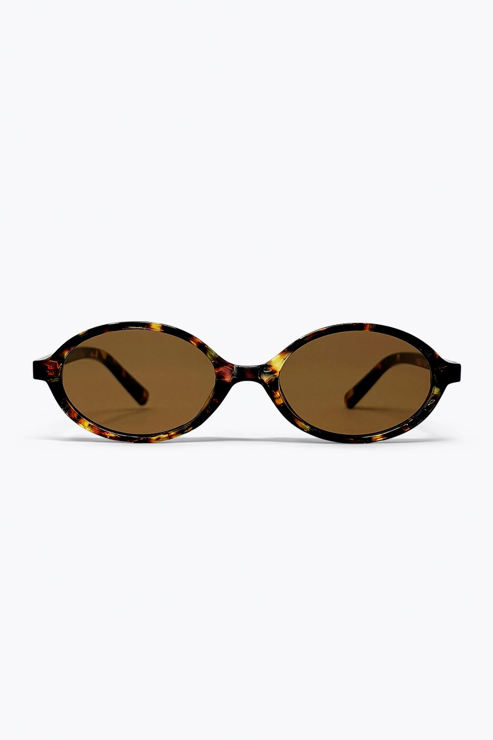 UNIKCOSA Multicolor Tortoiseshell Oval Frame Brown Lens Sunglasses