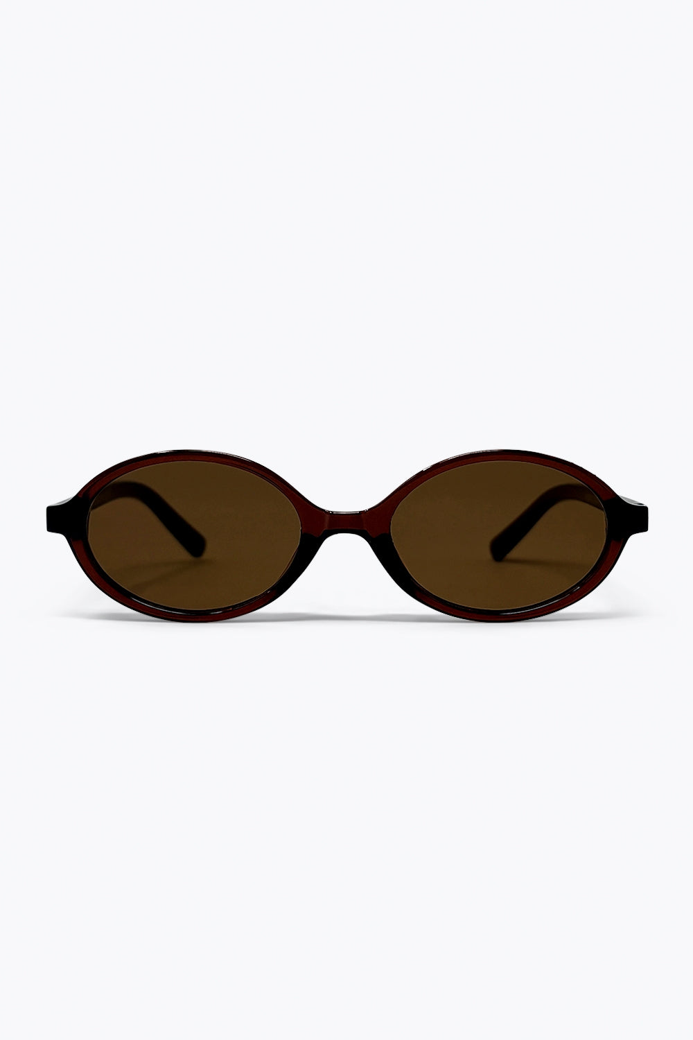 Brown Oval Frame Lightweight Retro Lens Sunglasses