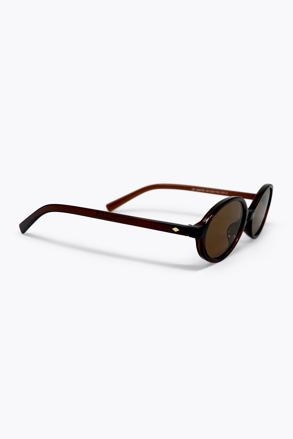 Brown Oval Frame Lightweight Retro Lens Sunglasses