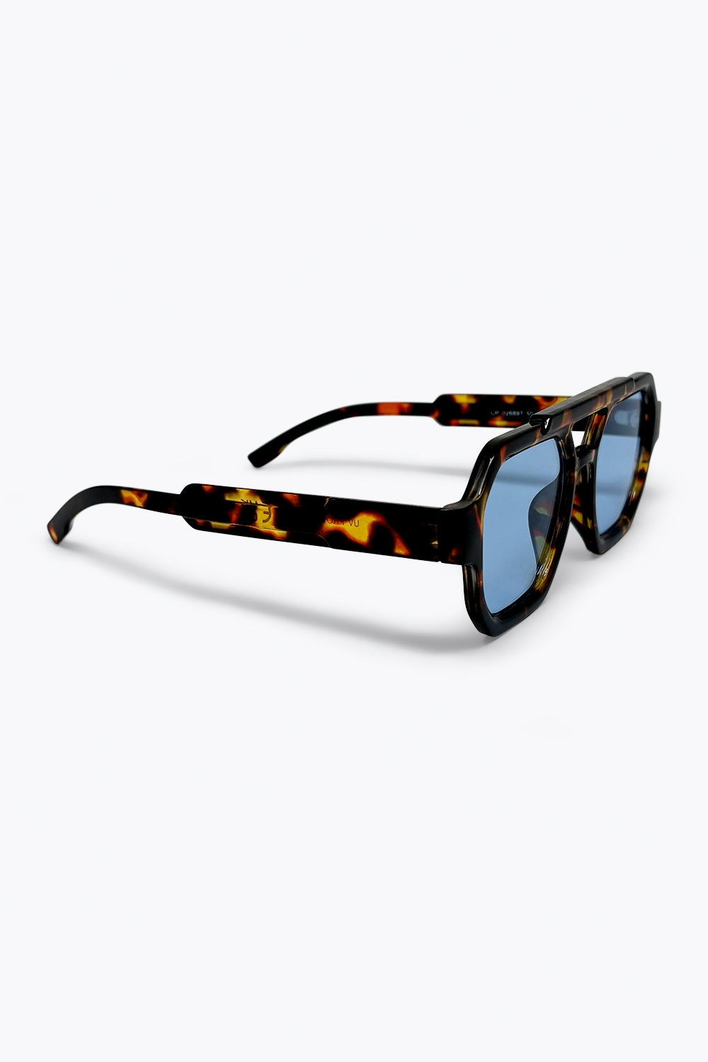 UNIKCOSA Multicolor Tortoiseshell Blue Lens Oversize Sunglasses