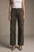 UNIKCOSA Leopard Print Straight Leg Jeans