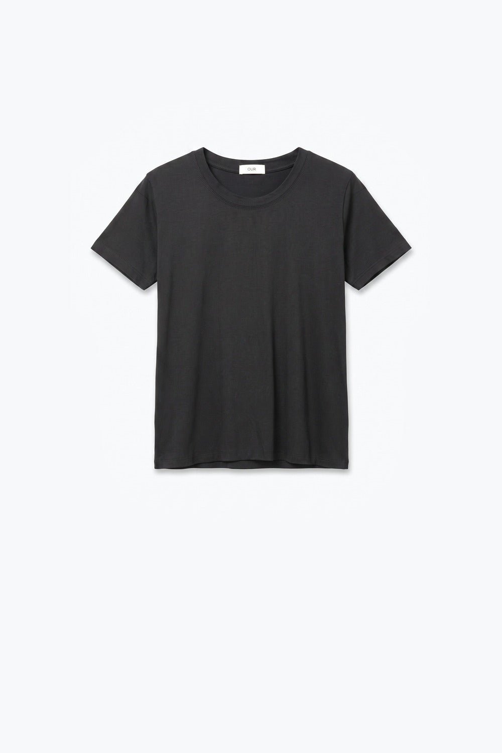 Product view 5 of black short-sleeve viscose crew-neck T-shirt
