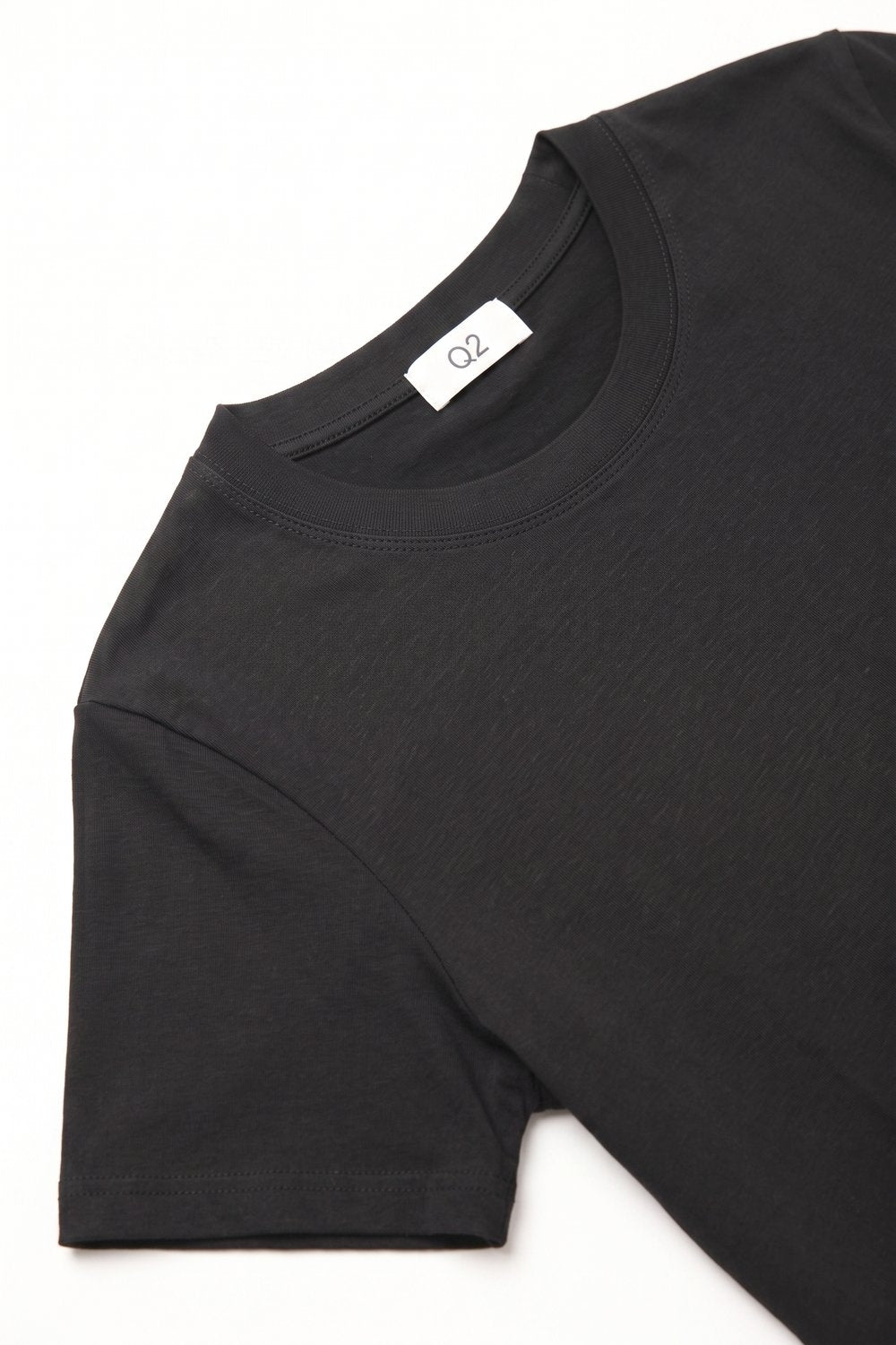 Product view 6 of black short-sleeve viscose crew-neck T-shirt