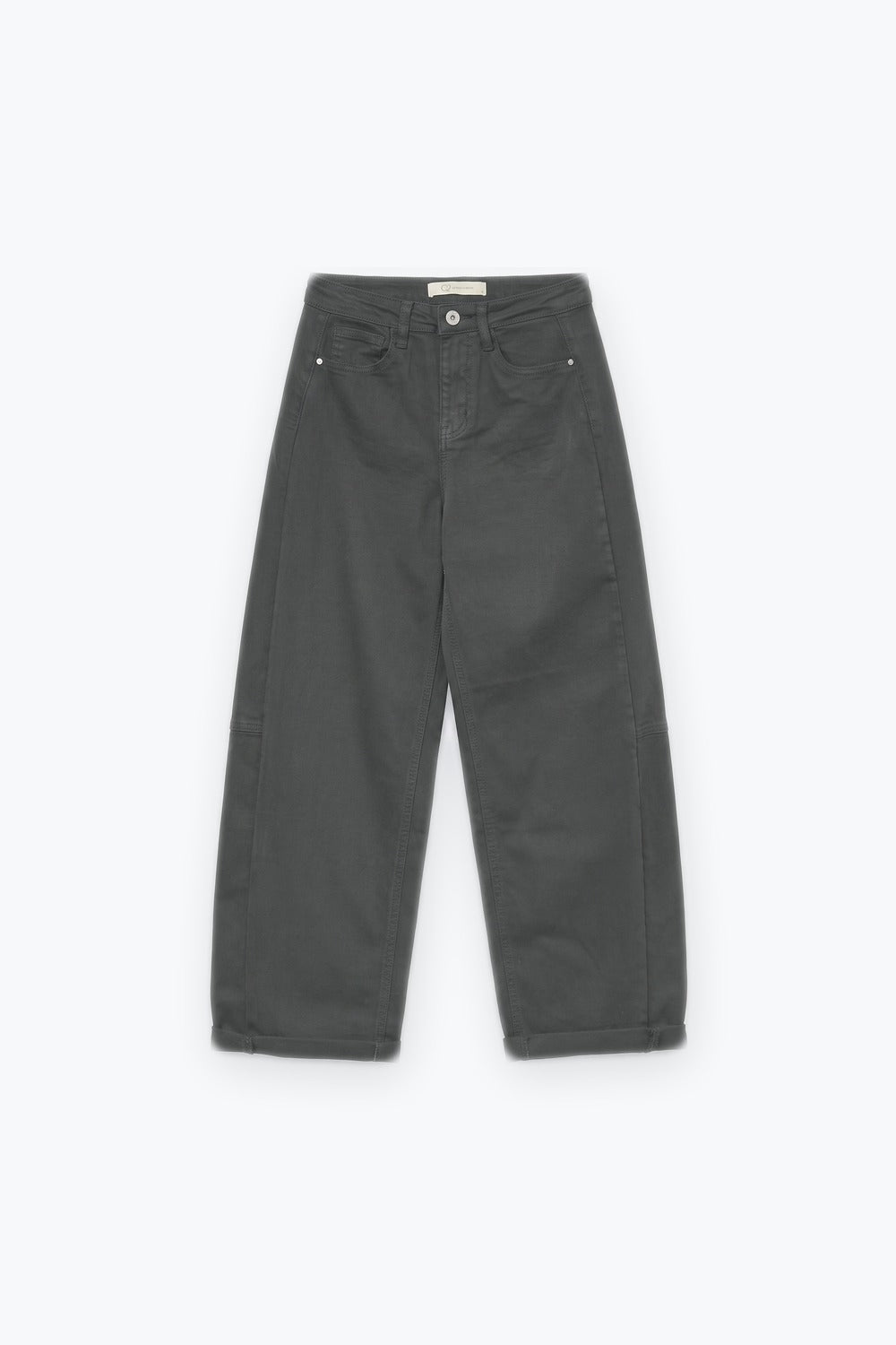 black Wide-Leg Pants in Barrel Style with side seam