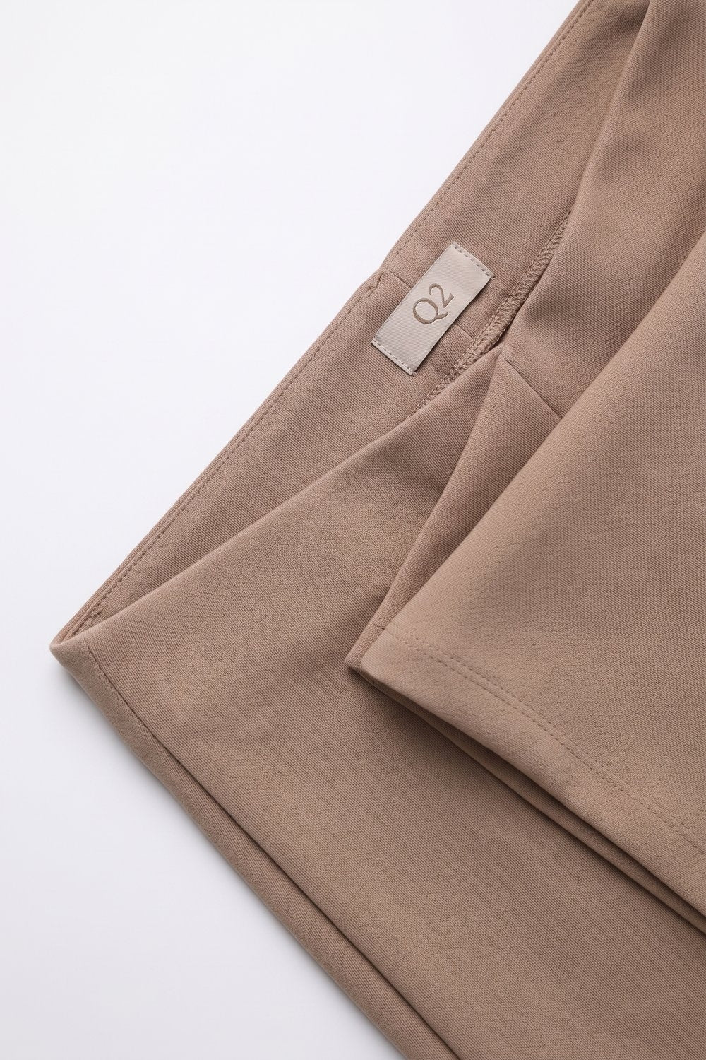 Dark Beige Soft  Knit High Waist Wide Leg Pants without waistband