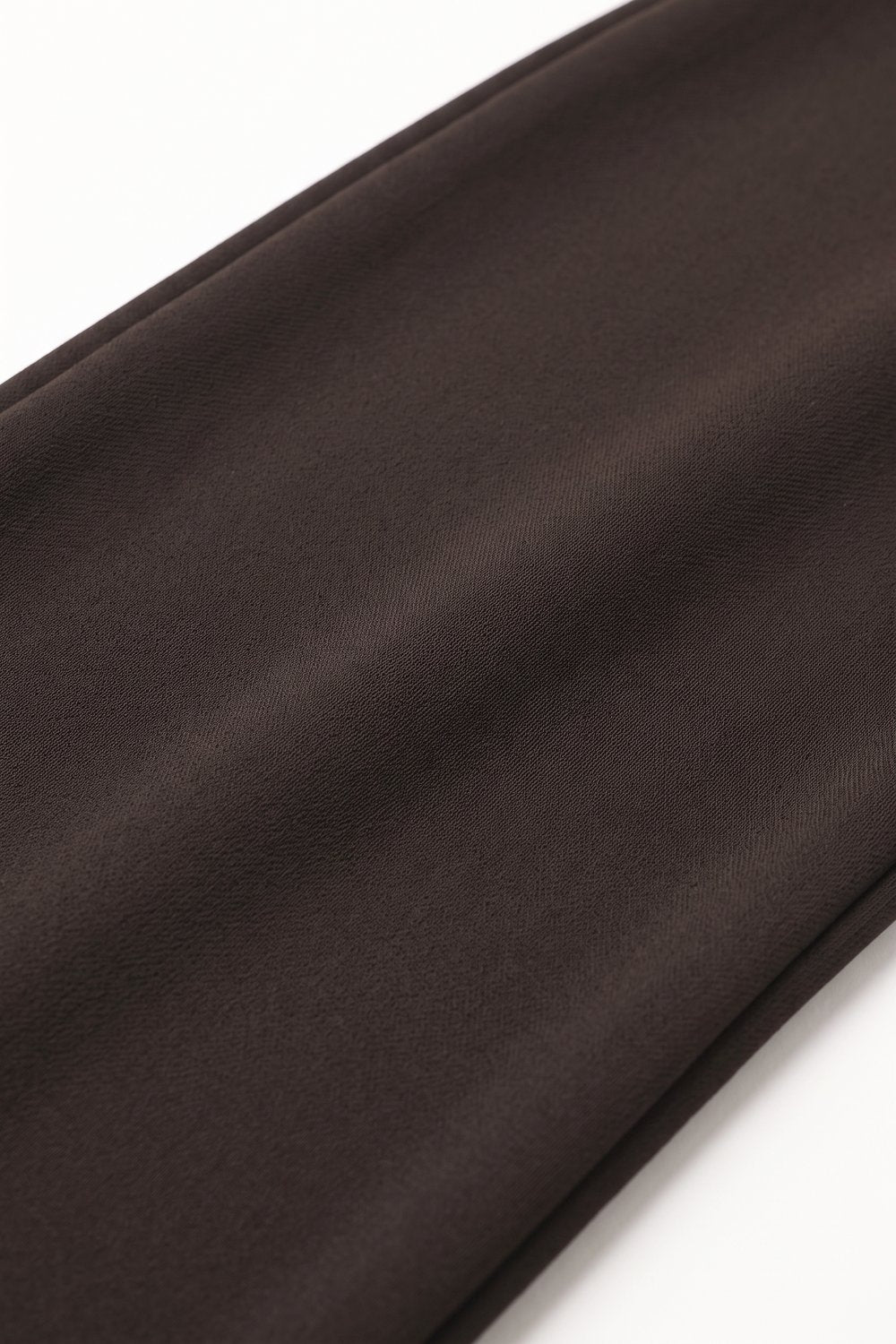 chocolate Brown Wide-Leg Stretch Knit Pants without waistband