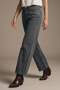 UNIKCOSA Gray Cropped Wide-Leg Jeans