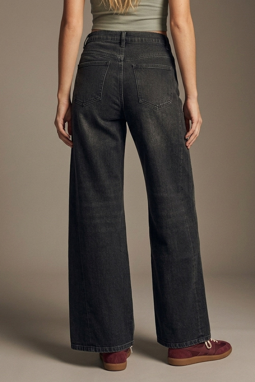 UNIKCOSA Faded Black Vintage Extra Wide-Leg Jeans