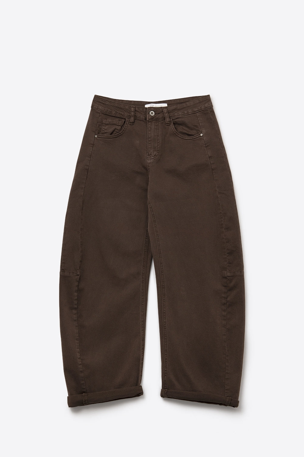 UNIKCOSA Chocolate Belted Barrel-Leg Pants