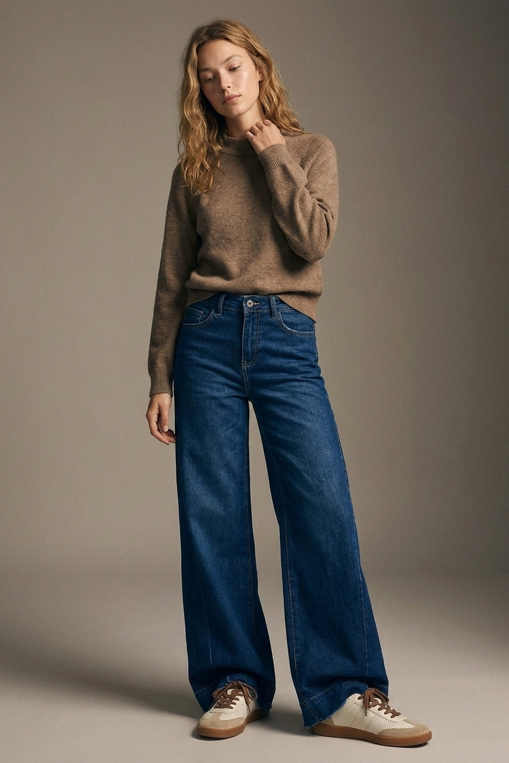 Product view 2 of dark-wash extra-wide-leg blue jeans