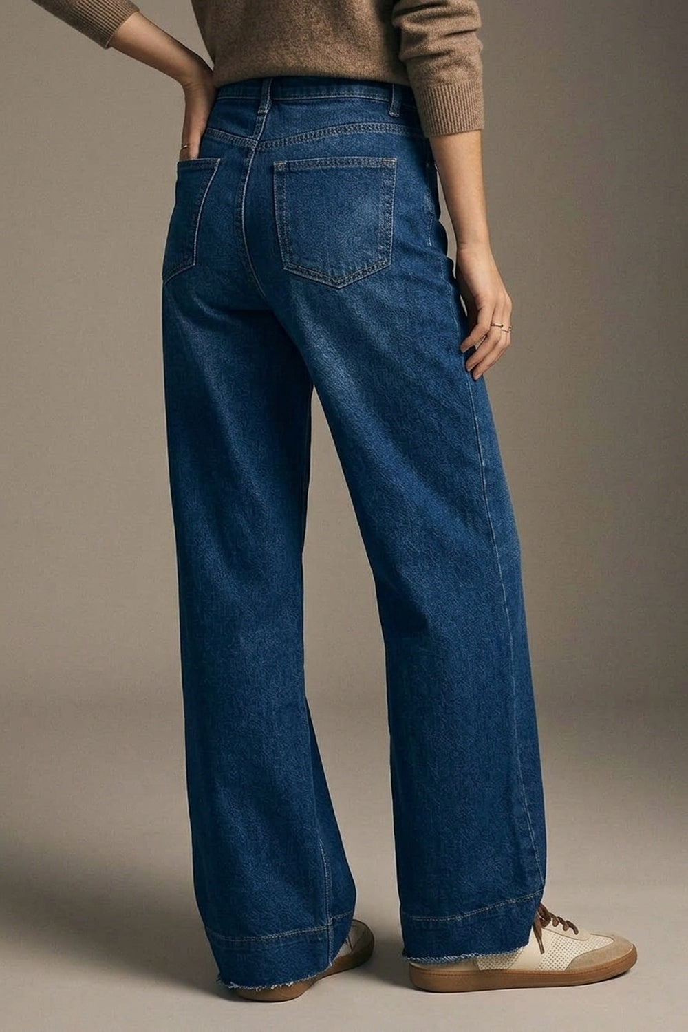 Product view 3 of dark-wash extra-wide-leg blue jeans
