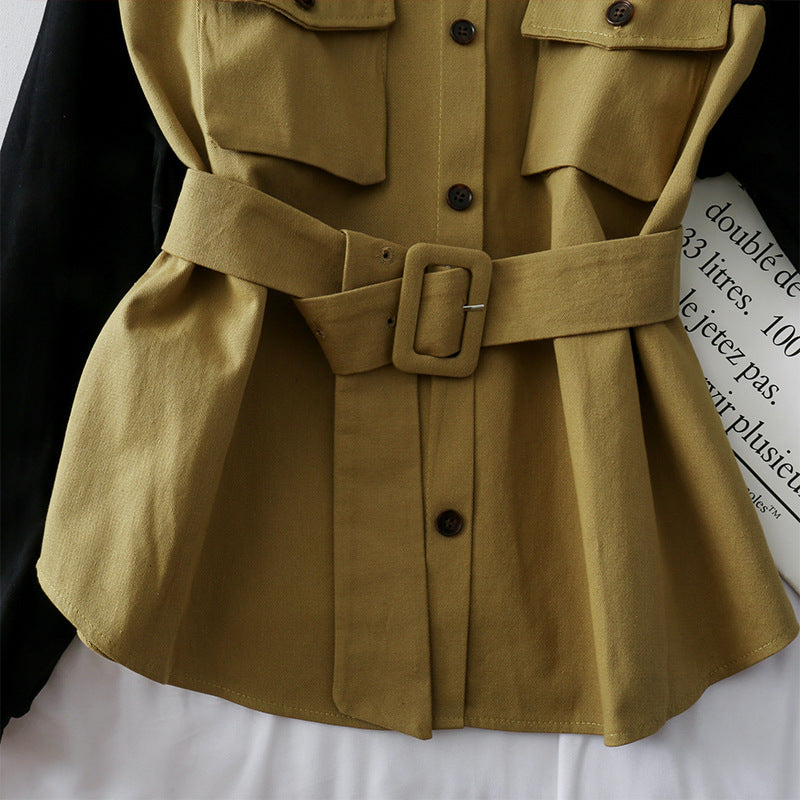 UNIKCOSA Velora Color-Contrast Bat-Sleeve Longline Coat 🌆