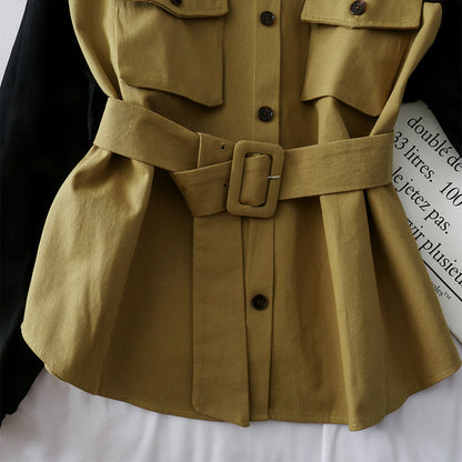 UNIKCOSA Velora Color-Contrast Bat-Sleeve Longline Coat 🌆