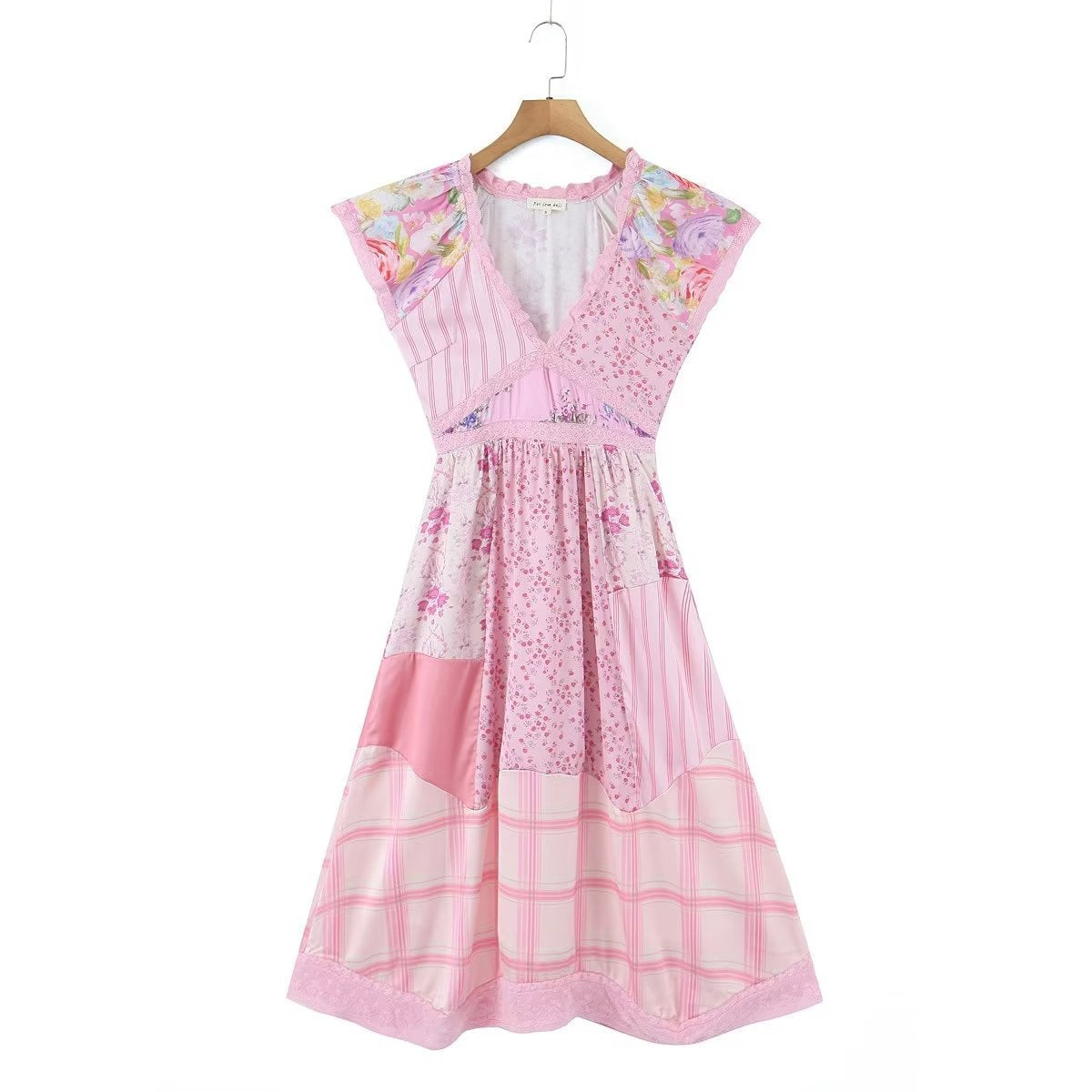 UNIKCOSA LuxeEase Elegant V Neck A Line Dress Printed 🌸