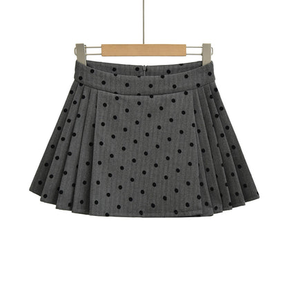 UNIKCOSA Velora Polka Dot Flock Spandex A Line Mini Skirt 💫