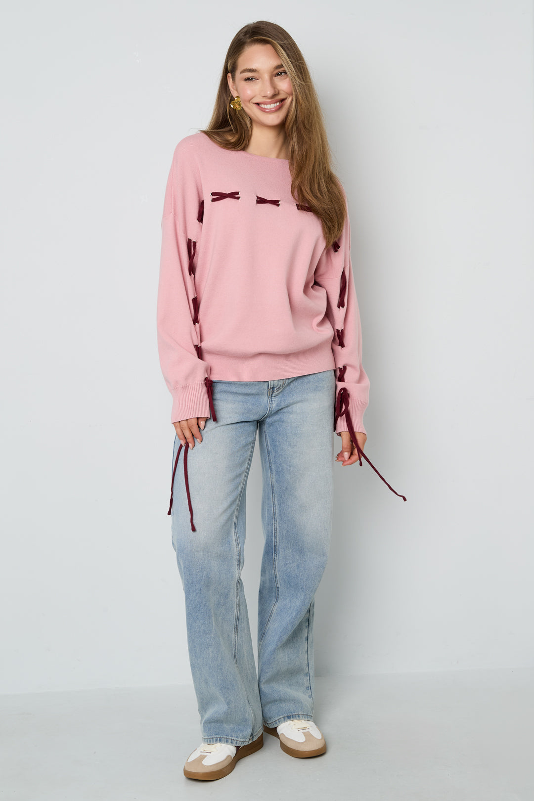Knitted Viscose Women's Sweater Casual Color Clash