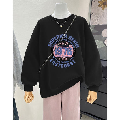 UNIKCOSA RetroMuse Retro Cartoon Print Hoodie Mid Length 🖤