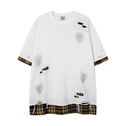 UNIKCOSA UrbanSoul Plaid Short Sleeve T Shirt For Men 💫