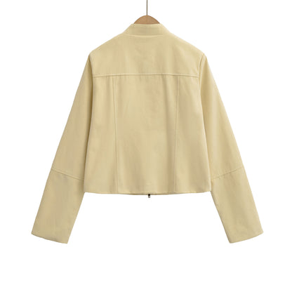 UNIKCOSA Velora Zipper Jacket Womens Top Slim Fit Cotton 🌆