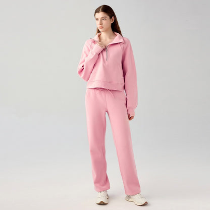 UNIKCOSA VelvetWarm Luxe Short Sports Sweatshirt for Women ❄️