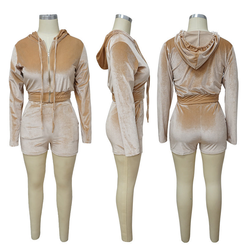 UNIKCOSA Velora Plus Size Velvet Two Piece Suit Set 💫