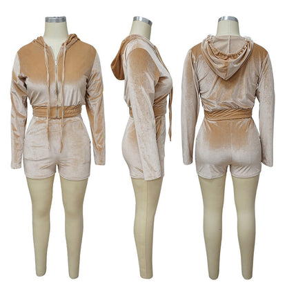 UNIKCOSA Velora Plus Size Velvet Two Piece Suit Set 💫