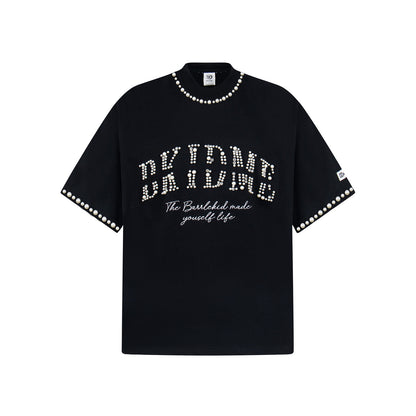UNIKCOSA PearlEdge Heavy Beaded Oversized T-Shirt for Men 💠 (Unisex Fit)