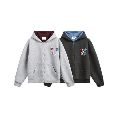 UNIKCOSA Velora Unisex School Style Badge Zip Up Hoodie 💫