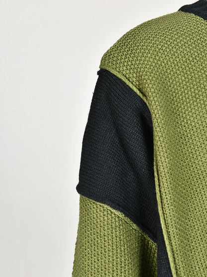 UNIKCOSA VerdeFlow Women’s Colorblock Knit Sweater