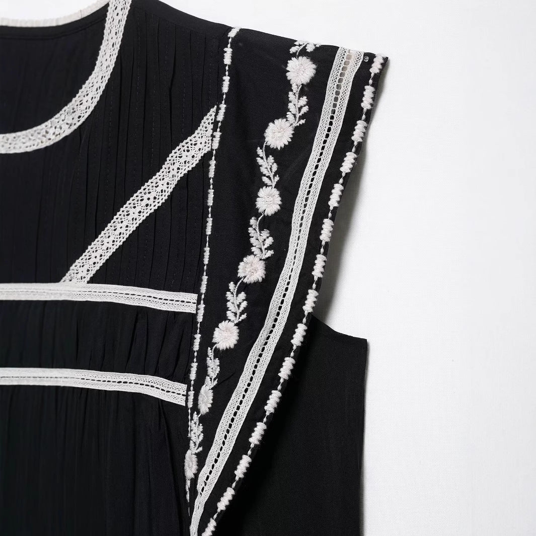 UNIKCOSA Velora Round Neck Sleeveless Ruffle Edge Dress 💫