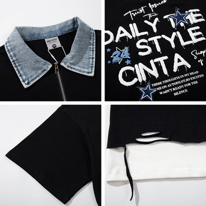 UNIKCOSA UrbanSoul Foamed Letter Print Unisex Top 💫