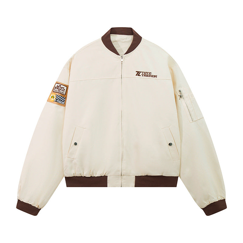 UNIKCOSA Velora Apricot Pilot Jacket Casual Zip Front 💫