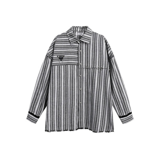 UNIKCOSA UrbanSoul Three Dimensional Striped Loose Shirt 💫