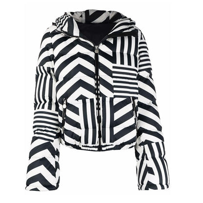 UNIKCOSA Velora Striped Down Jacket Hooded Parka Women 💫