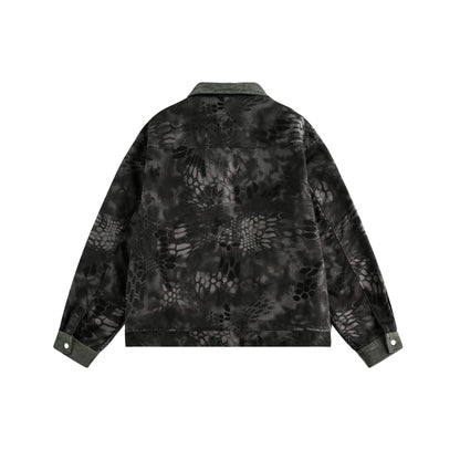 UNIKCOSA RetroMuse Snake Pattern Workwear Jacket Luxe 💫