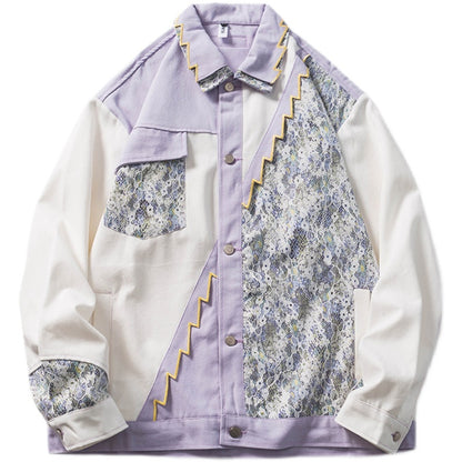 UNIKCOSA NoirFit Lace Splicing Color Jacket Men Premium 🔥