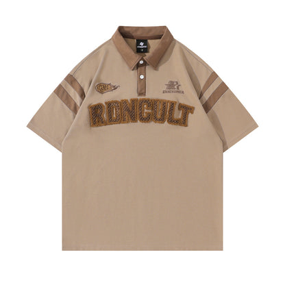 UNIKCOSA UrbanSoul Embroidered Letter Short Sleeve Top 💫