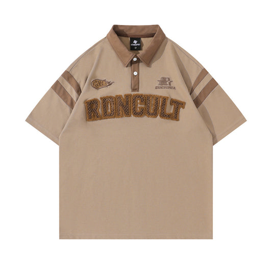 UNIKCOSA UrbanSoul Embroidered Letter Short Sleeve Top 💫