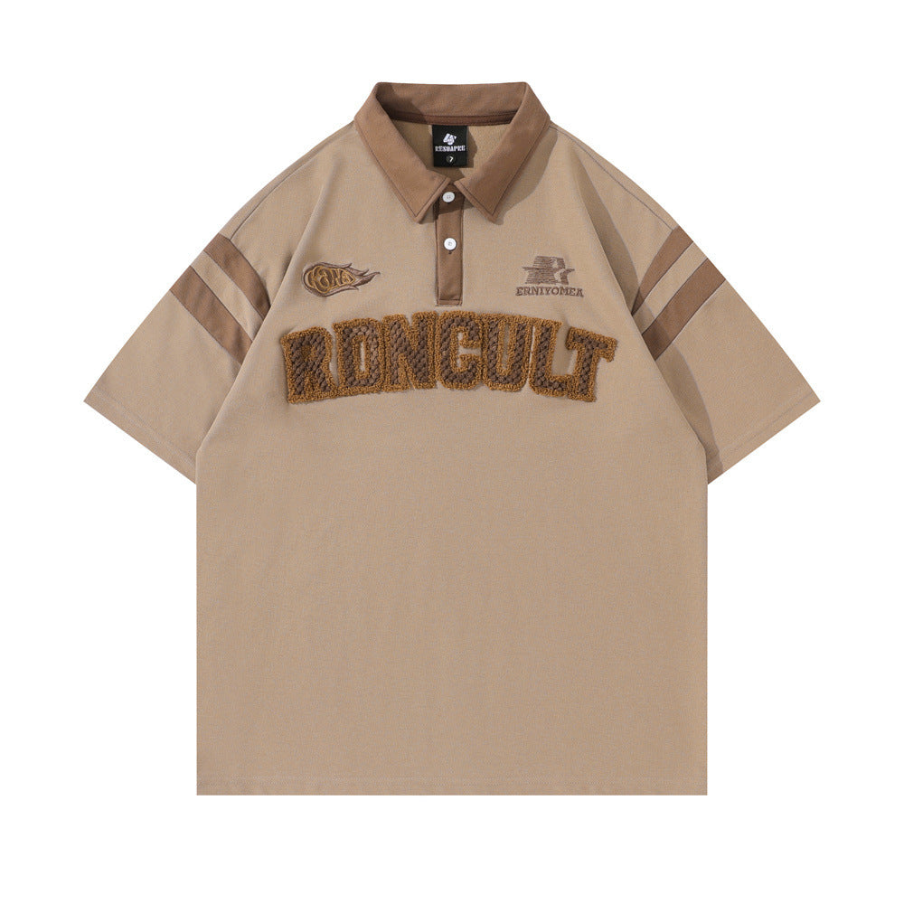 UNIKCOSA UrbanSoul Embroidered Letter Short Sleeve Top 💫