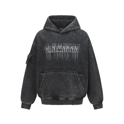 UNIKCOSA RetroMuse Vintage Letter-Washed Hooded Sweatshirt 💫