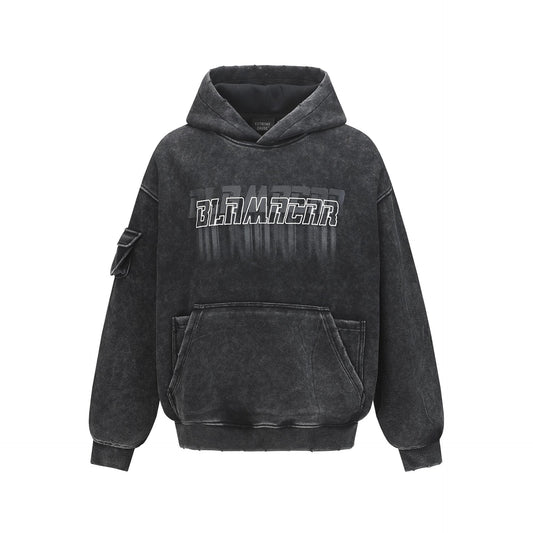 UNIKCOSA RetroMuse Vintage Letter-Washed Hooded Sweatshirt 💫