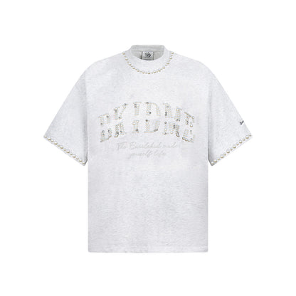 UNIKCOSA PearlEdge Heavy Beaded Oversized T-Shirt for Men 💠 (Unisex Fit)