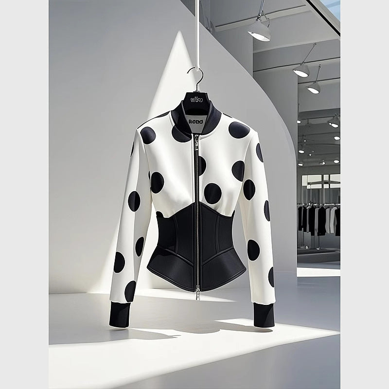 UNIKCOSA Velora Chanel Style Top Blouse With White Dots 💫