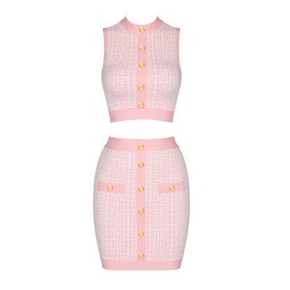 UNIKCOSA LuxeEase Two-Piece Set Jacquard Stand Collar 💫