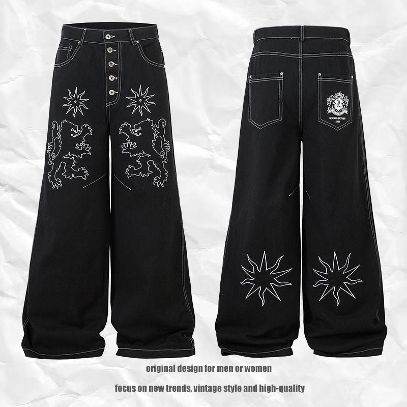 UNIKCOSA Velora Wide Leg Denim Trousers Atelier Bloom 💫